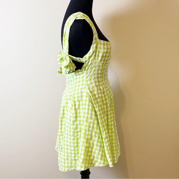 For Love Bell Green Sweetheart Neck Fit and Flare Mini Dress M - Picture 4 of 11